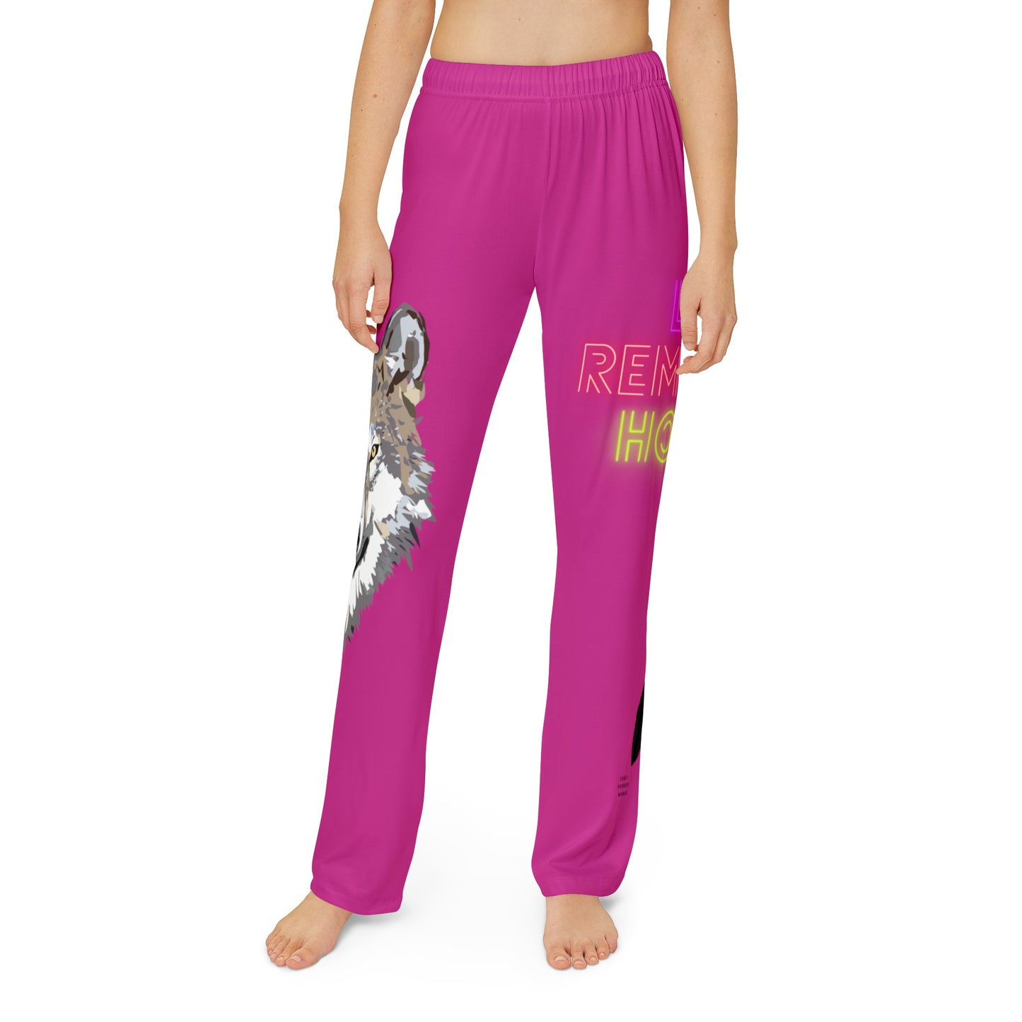 Kids Pajama Pants: Wolves Pink