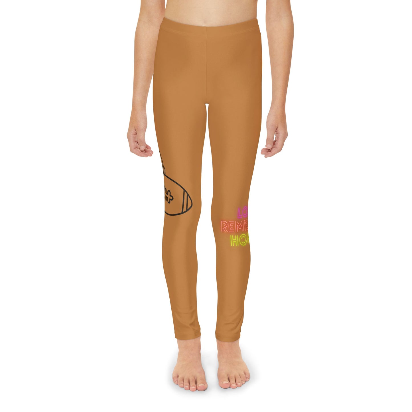 Youth Full-Length Leggings: Football Lite Brown