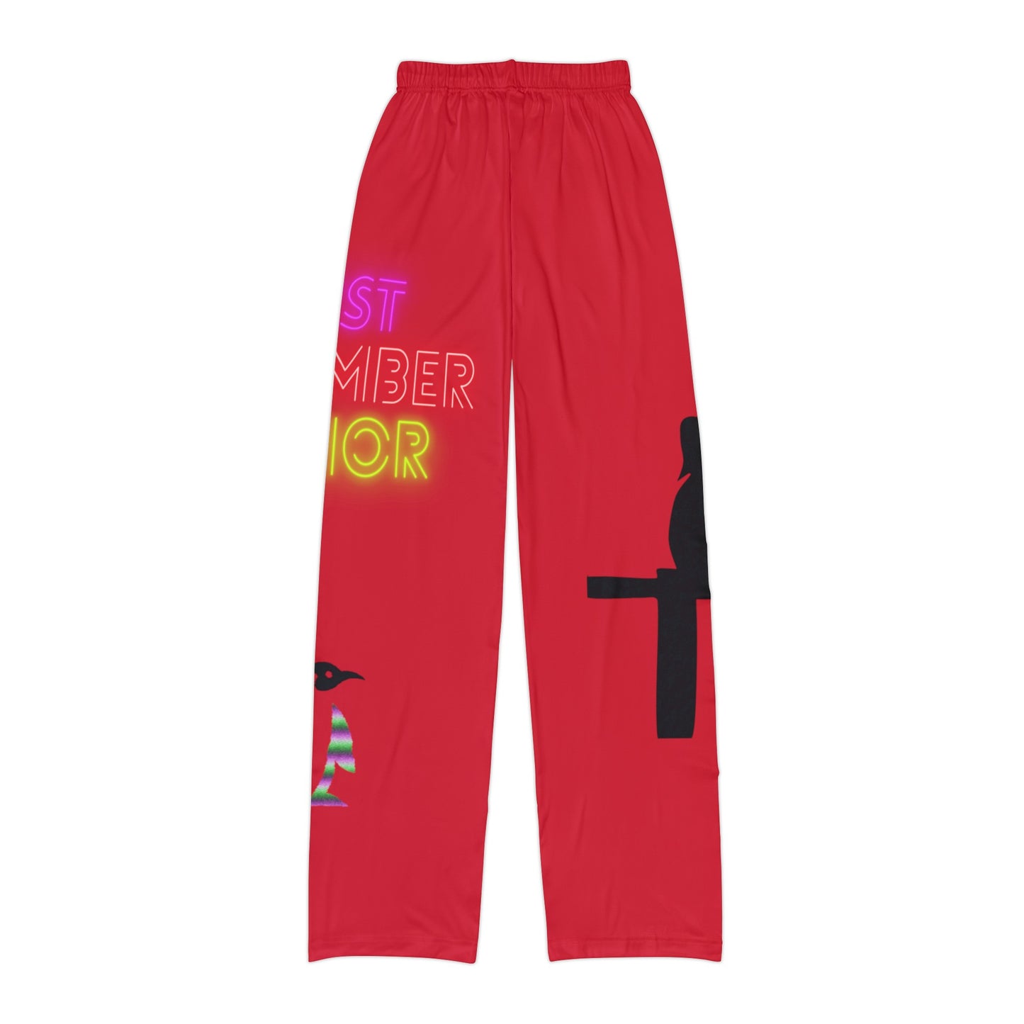 Kids Pajama Pants: Fishing Dark Red