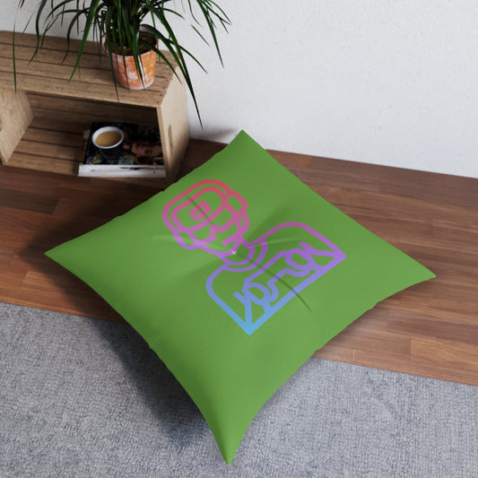 Tufted Floor Pillow, Square: Gaming Green