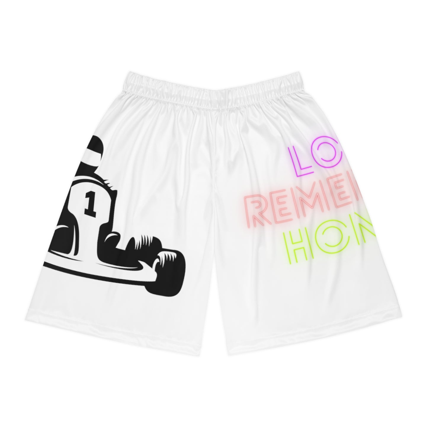 Basketball Shorts: Racing White