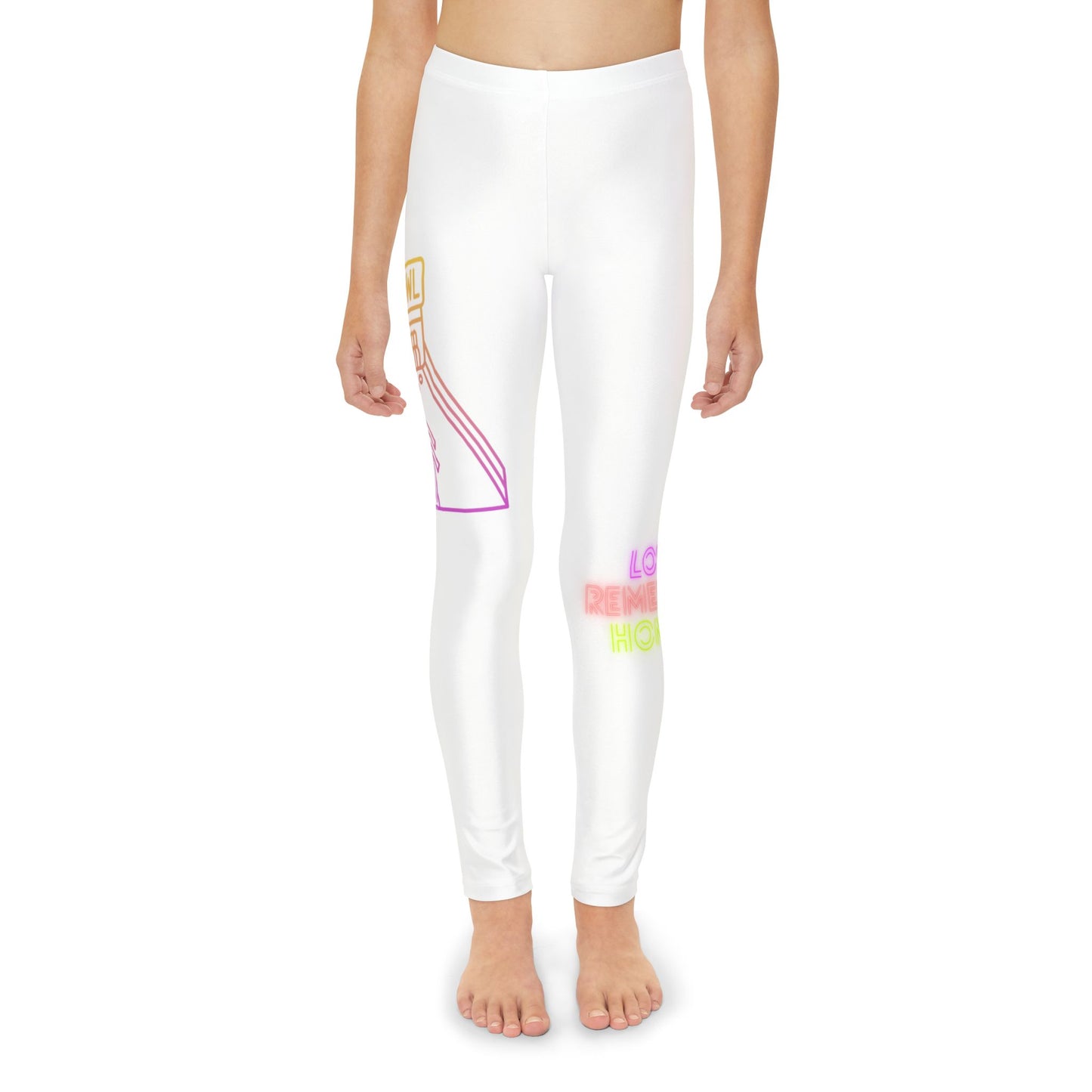 Youth Full-Length Leggings: Bowling White