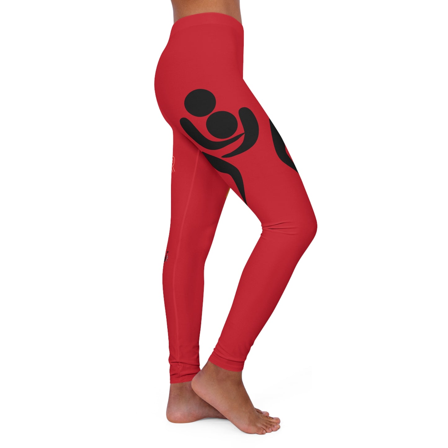 Women's Spandex Leggings: Wrestling Dark Red