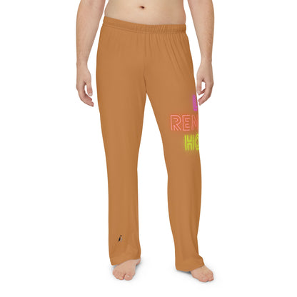 Men's Pajama Pants: Lost Remember Honor Lite Brown