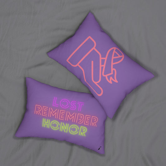 Spun Polyester Lumbar Pillow: Fight Cancer Lite Purple