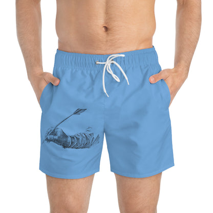 Swim Trunks: Writing Lite Blue