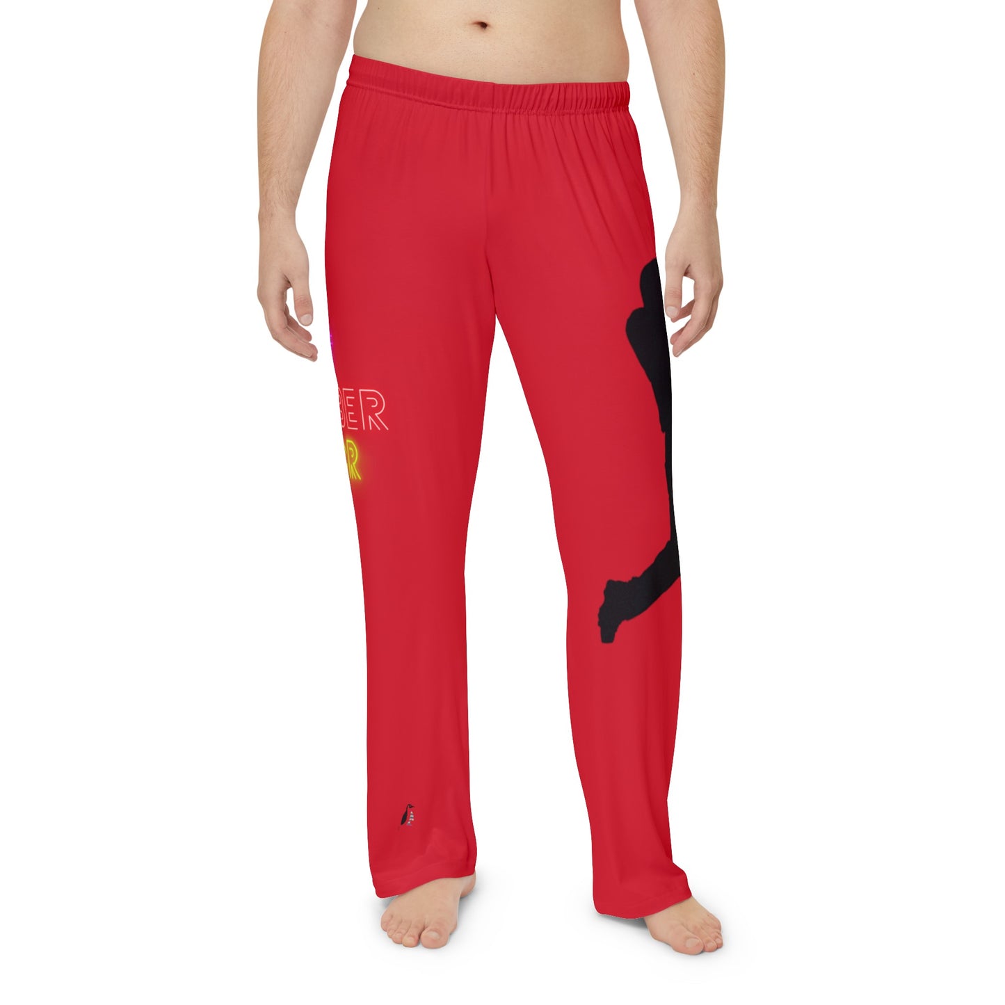 Men's Pajama Pants: Baseball Dark Red