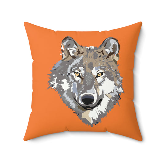 Spun Polyester Square Pillow: Wolves Crusta