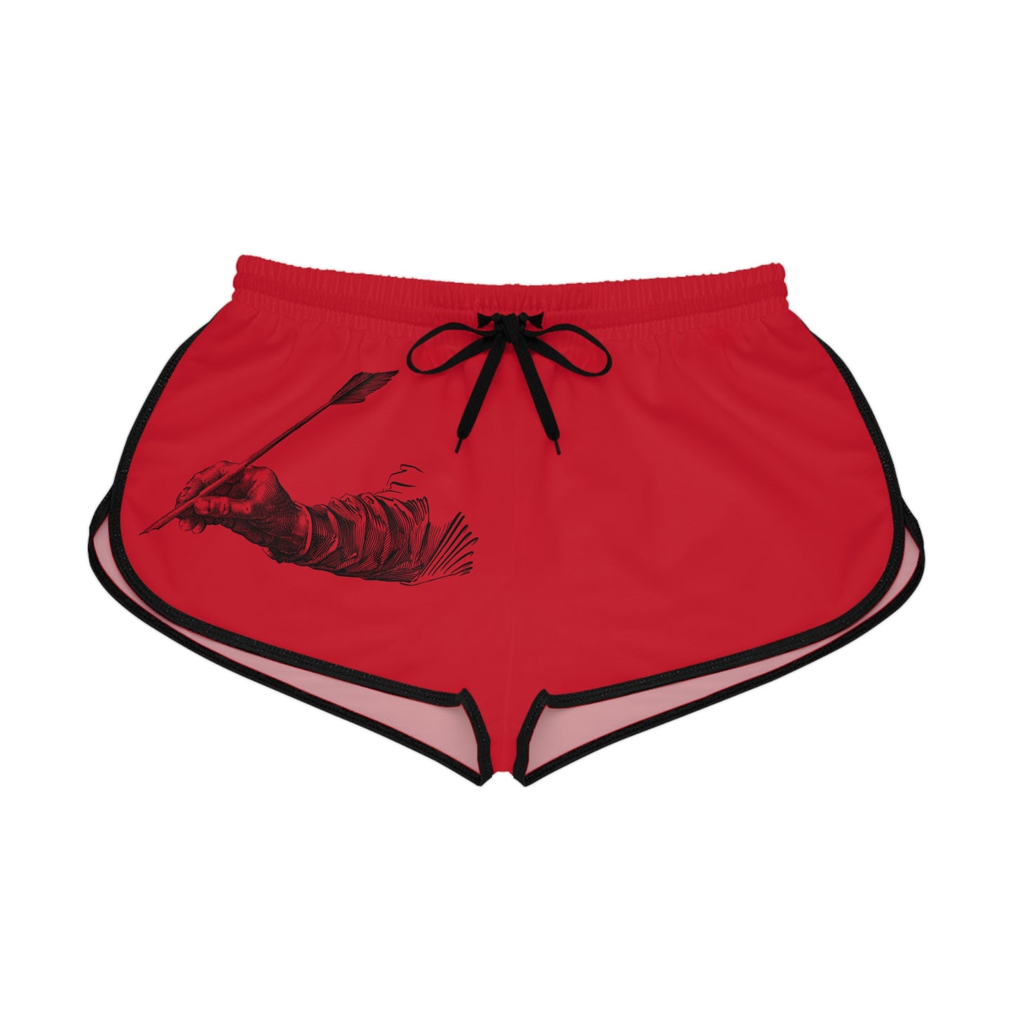 Women's Relaxed Shorts: Writing Dark Red