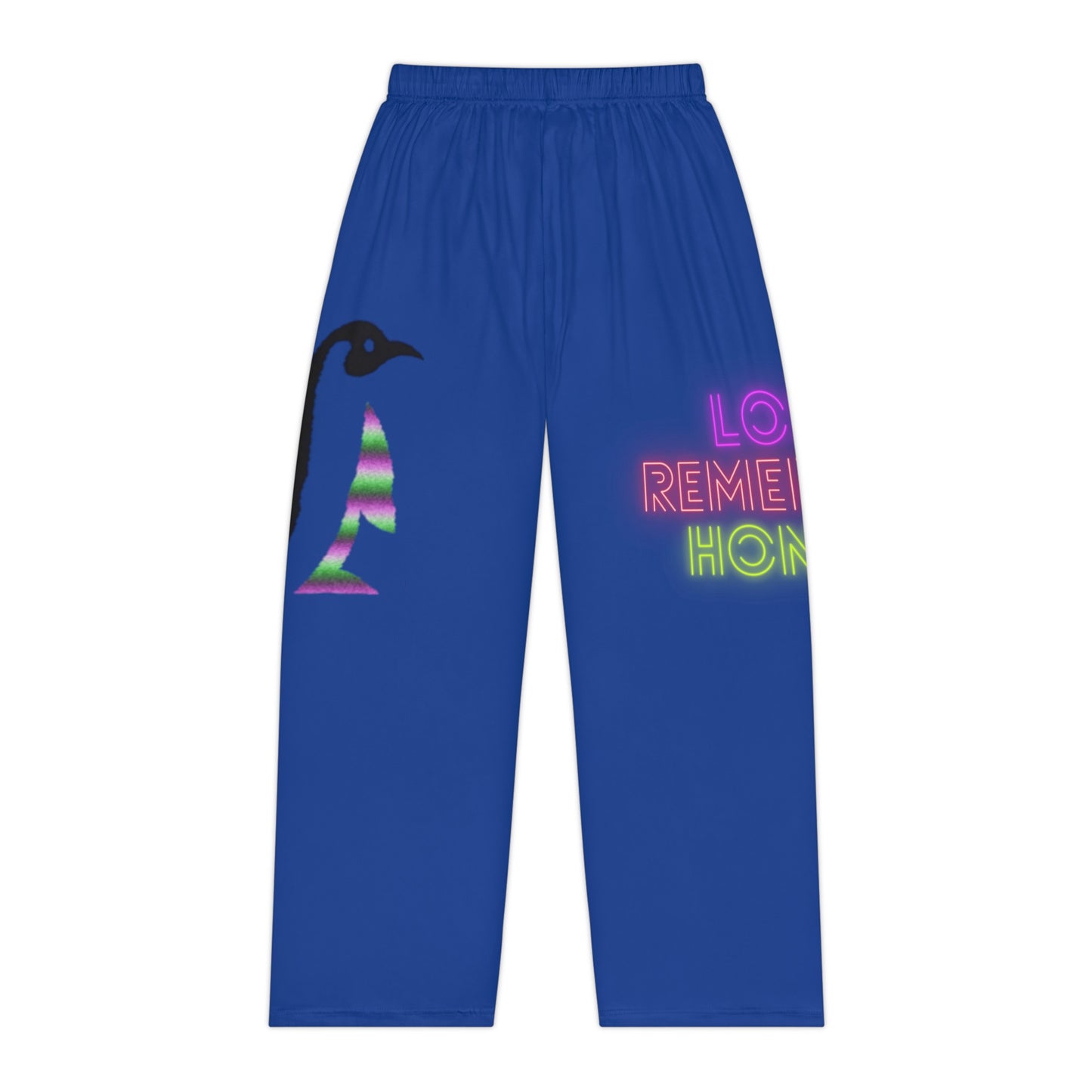 Women's Pajama Pants: Crazy Penguin World Logo Dark Blue