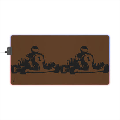 LED Gaming Mouse Pad: Racing Brown