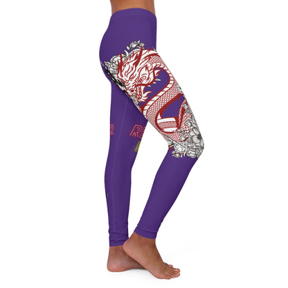 Women's Spandex Leggings: Dragons Purple