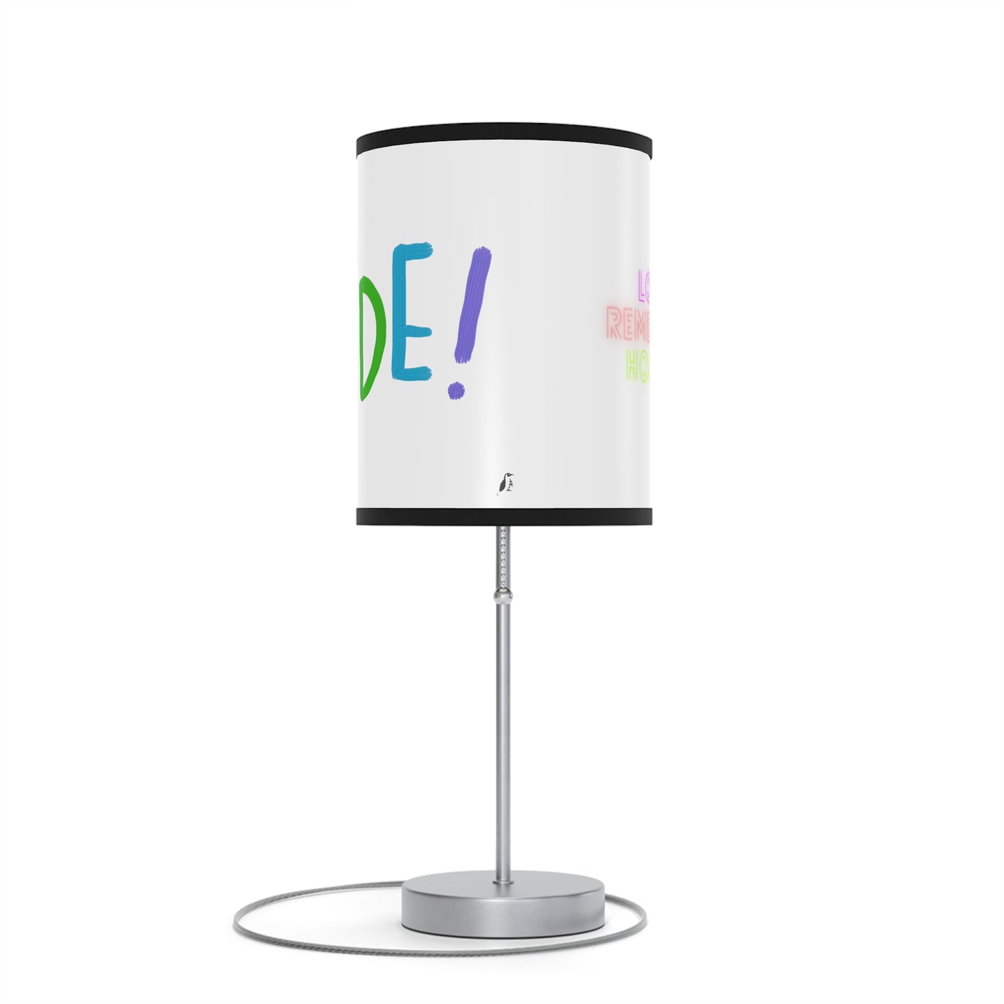 Lamp on a Stand, US|CA plug: LGBTQ Pride White