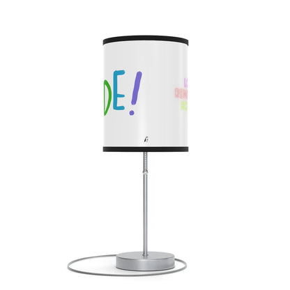 Lamp on a Stand, US|CA plug: LGBTQ Pride White