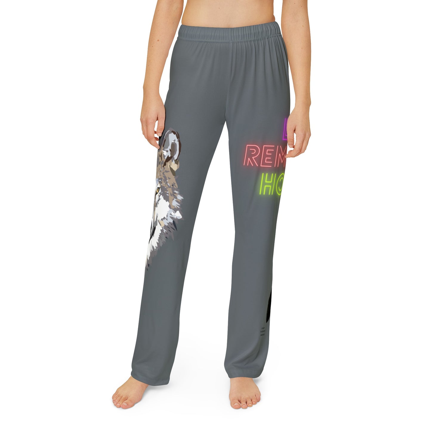 Kids Pajama Pants: Wolves Dark Grey