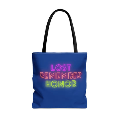 Tote Bag: Lost Remember Honor Dark Blue