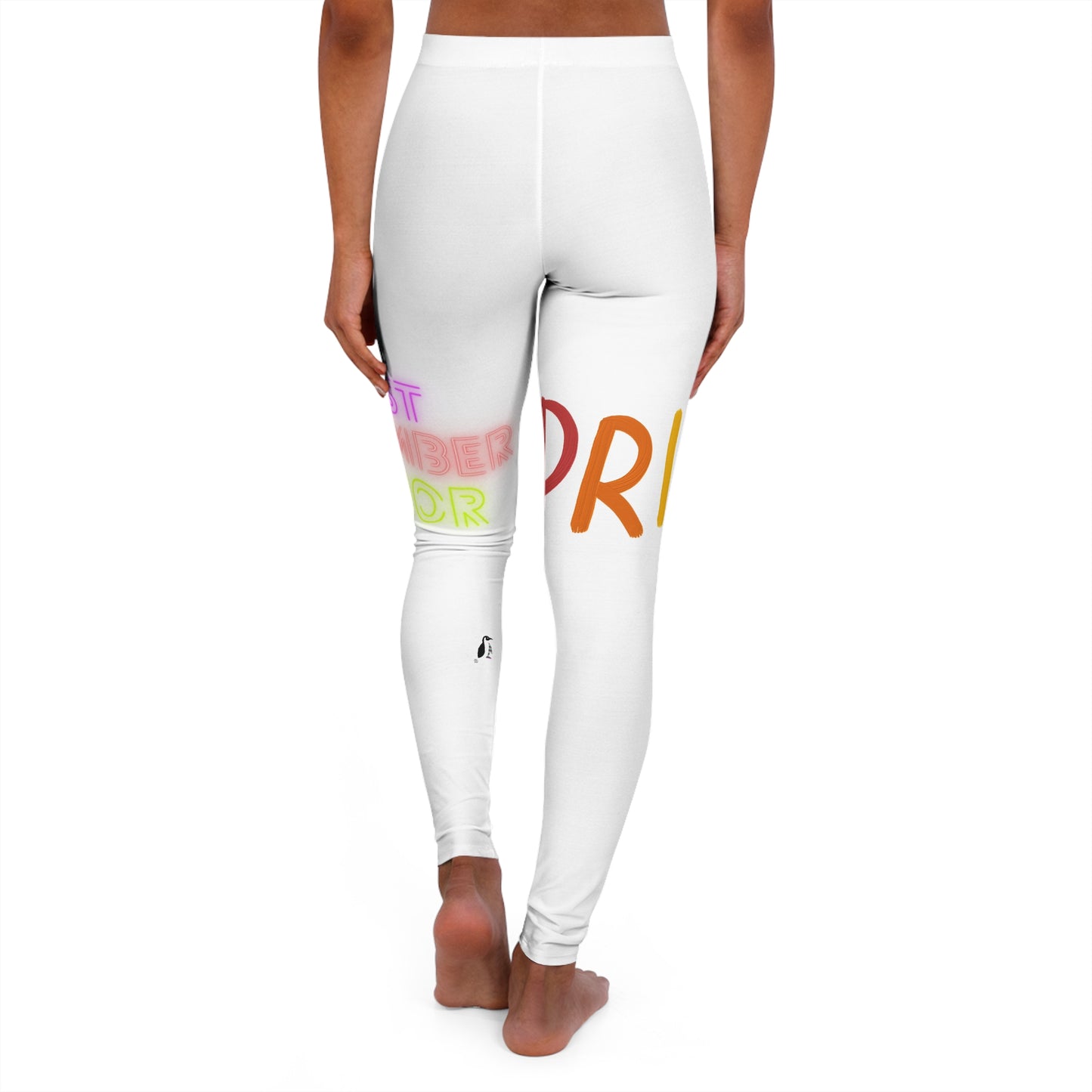 Women's Spandex Leggings: LGBTQ Pride White