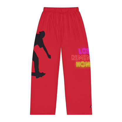 Women's Pajama Pants: Skateboarding Dark Red