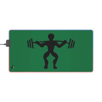 LED Gaming Mouse Pad: Weightlifting Dark Green