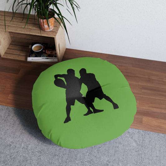 Tufted Floor Pillow, Round: Basketball Green