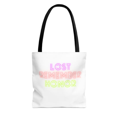 Tote Bag: Lost Remember Honor White