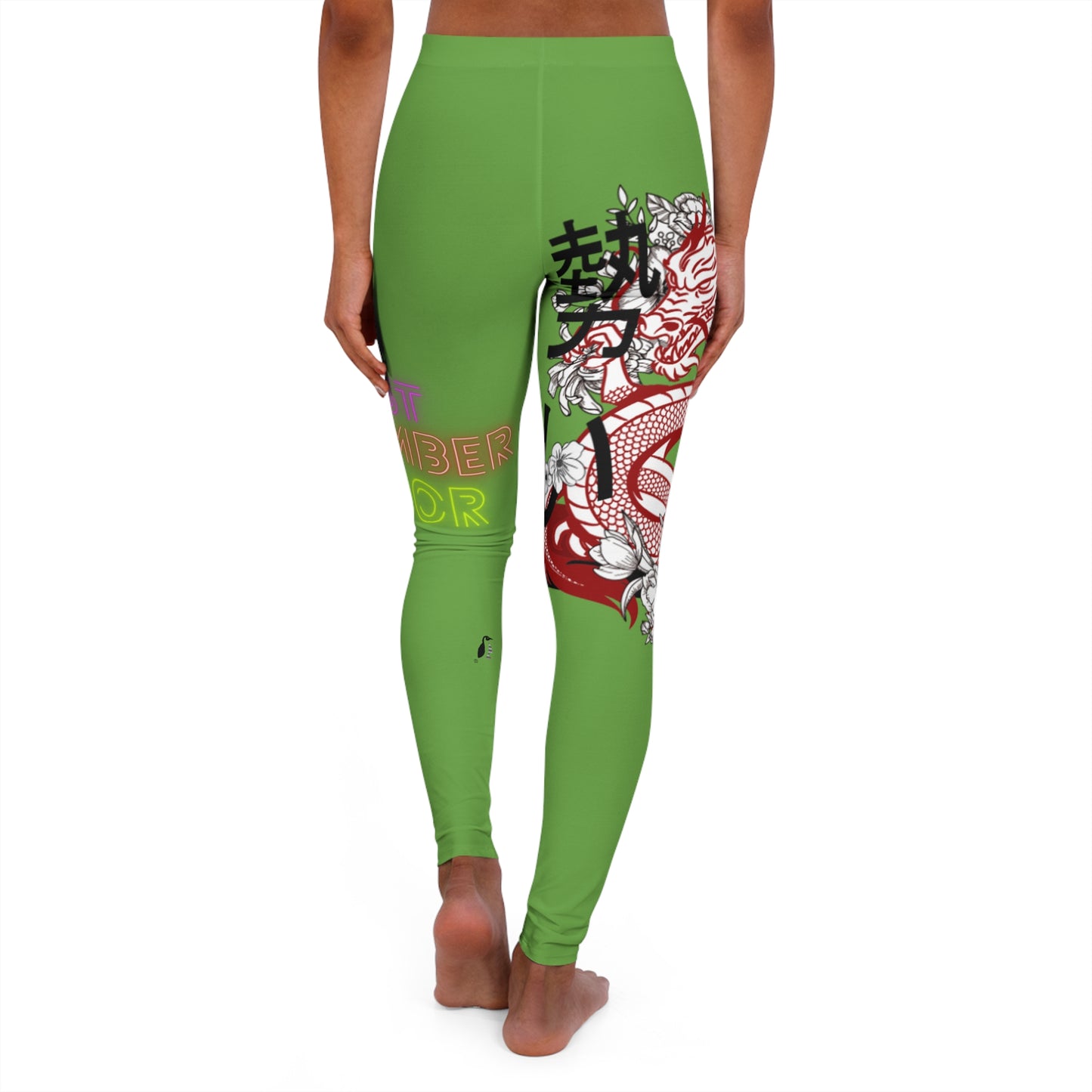 Women's Spandex Leggings: Dragons Green