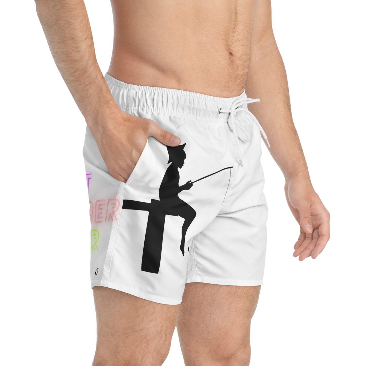 Swim Trunks: Fishing White