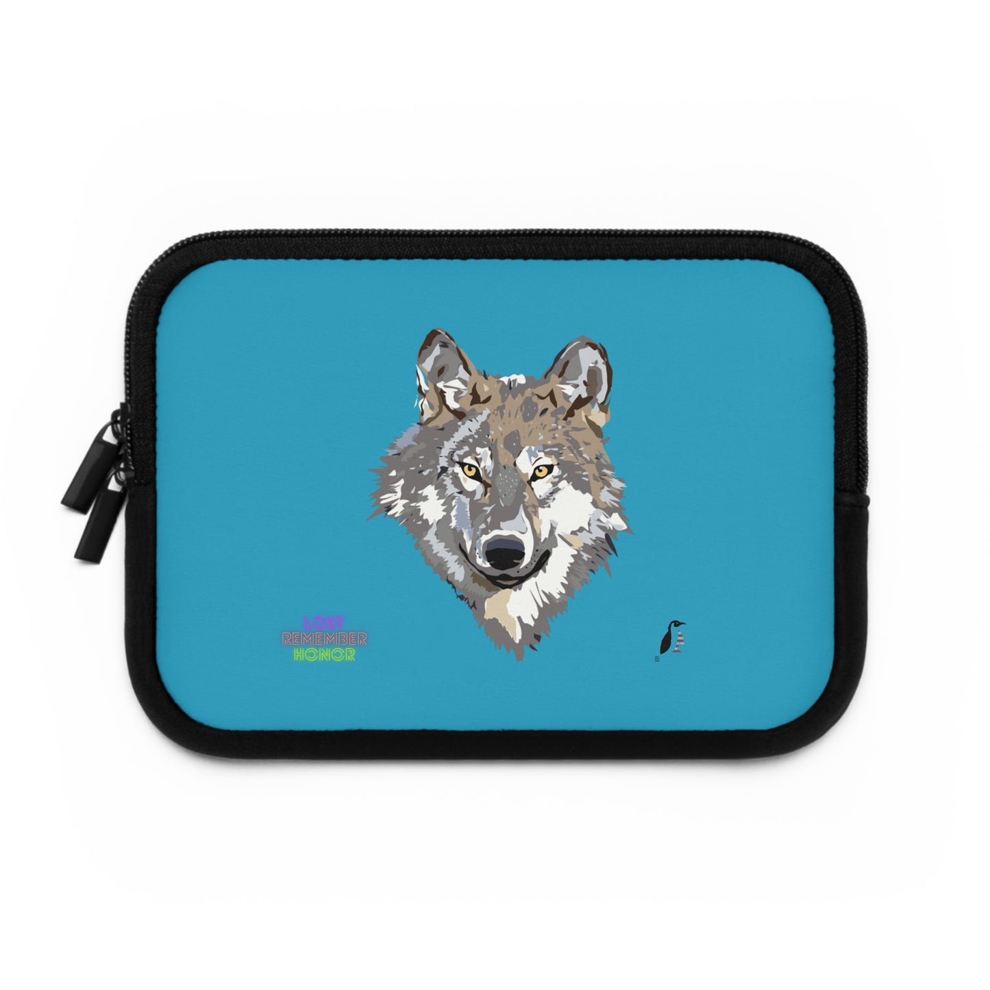 Laptop Sleeve: Wolves Turquoise