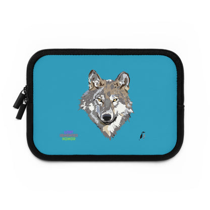 Laptop Sleeve: Wolves Turquoise