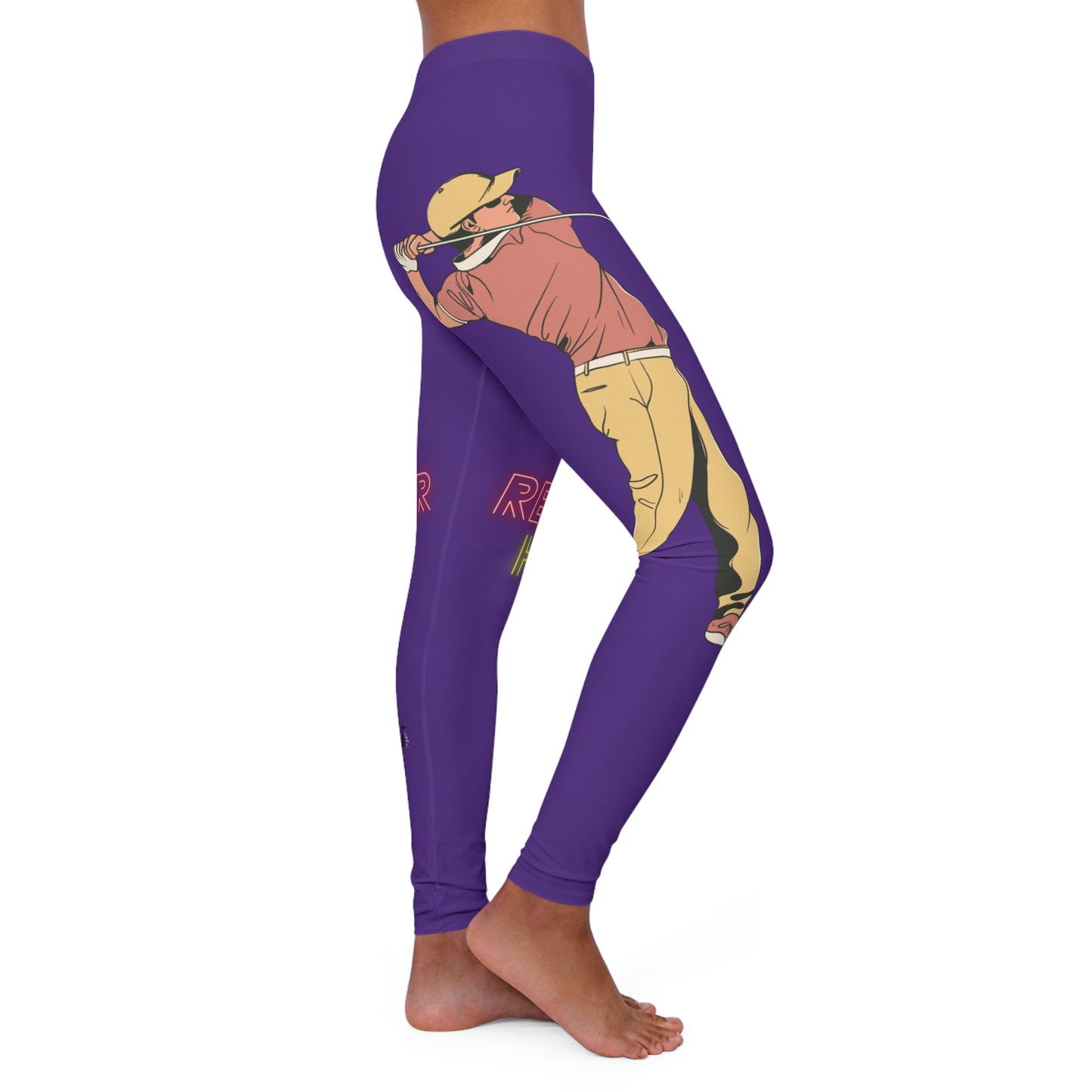 Women's Spandex Leggings: Golf Purple