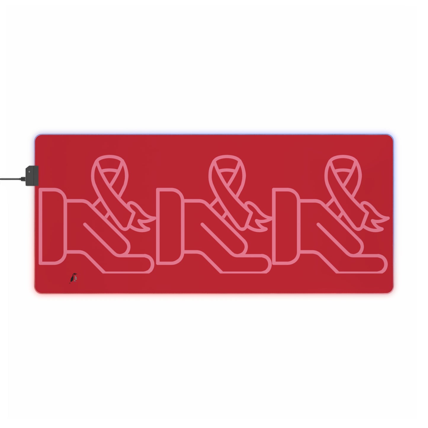 LED Gaming Mouse Pad: Fight Cancer Dark Red