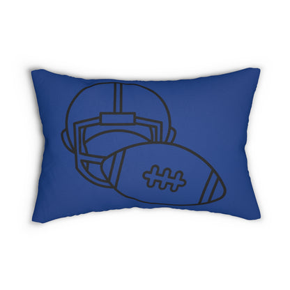 Spun Polyester Lumbar Pillow: Football Dark Blue