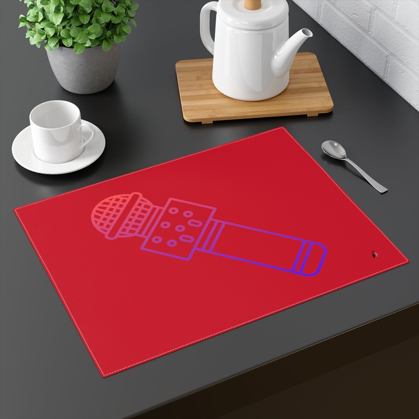 Placemat, 1pc: Music Dark Red