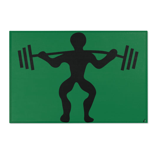 Area Rug (Rectangle): Weightlifting Dark Green