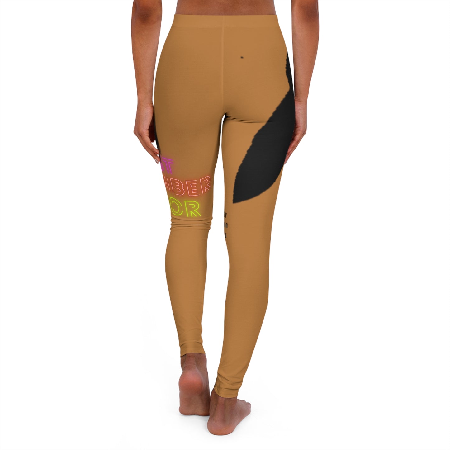 Women's Spandex Leggings: Crazy Penguin World Logo Lite Brown