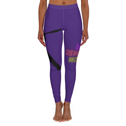 Women's Spandex Leggings: Baseball Purple