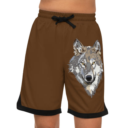 Basketball Rib Shorts: Wolves Brown