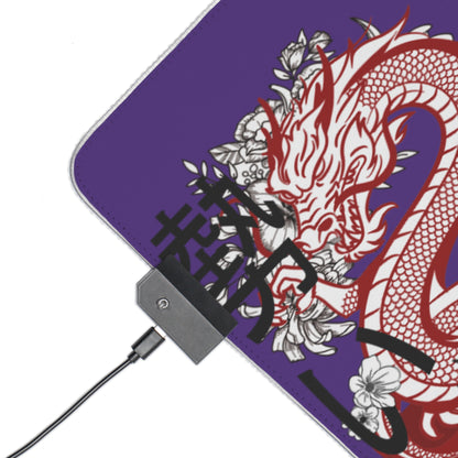 LED Gaming Mouse Pad: Dragons Purple