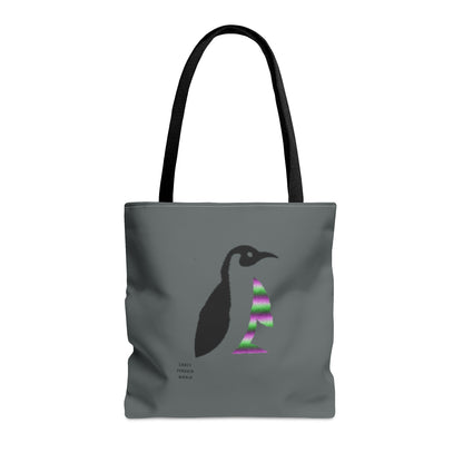 Tote Bag: Crazy Penguin World Logo Dark Grey