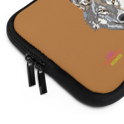 Laptop Sleeve: Wolves Lite Brown