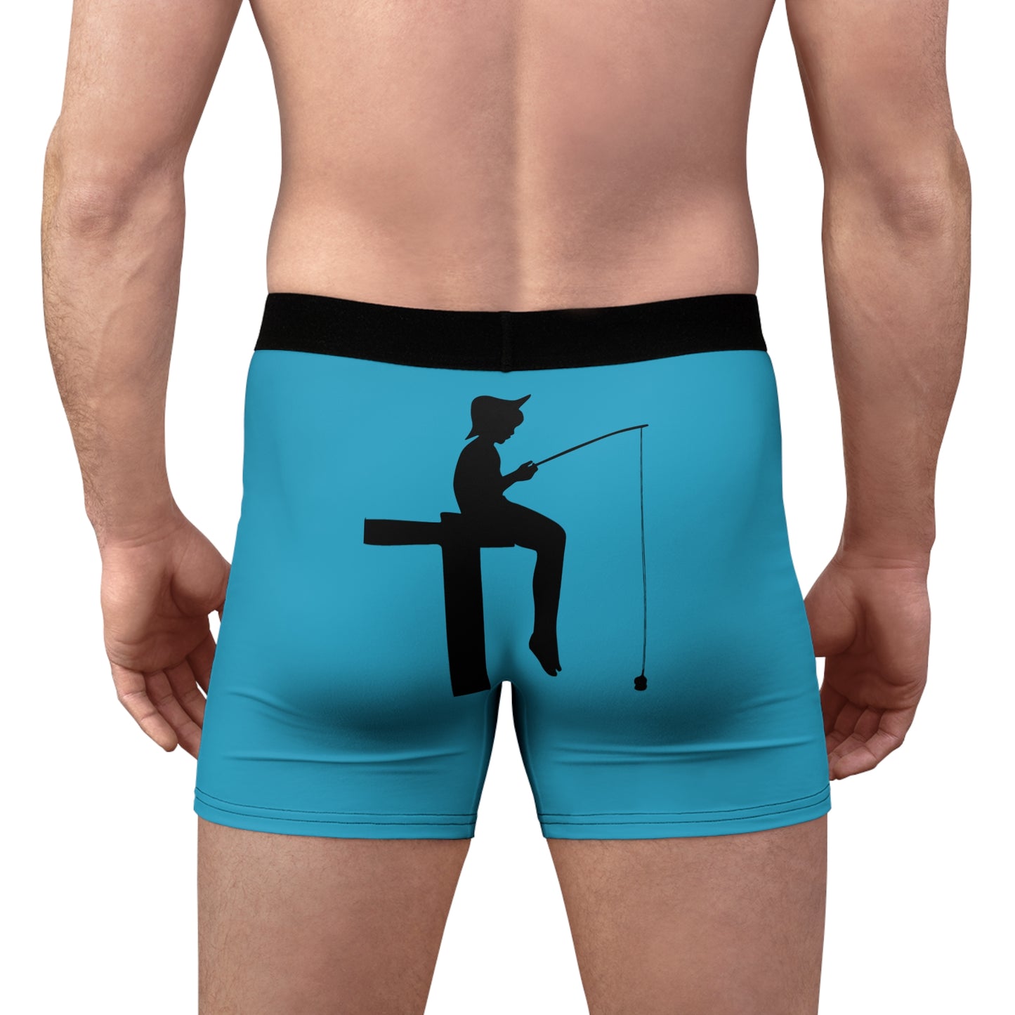 Men's Boxer Briefs: Fishing Turquoise