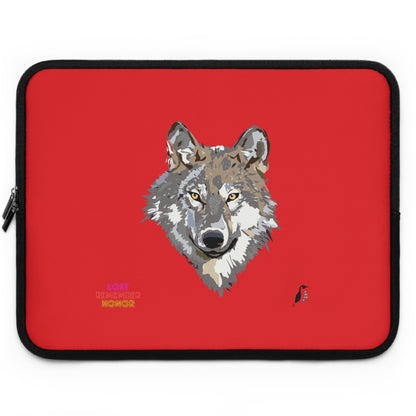 Laptop Sleeve: Wolves Red