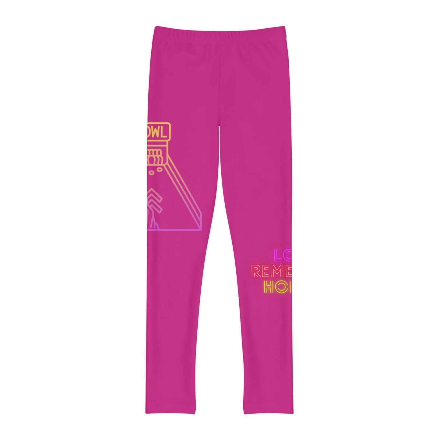 Youth Full-Length Leggings: Bowling Pink