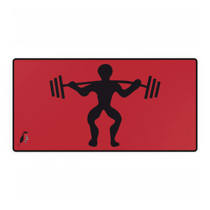 Desk Mats: Weightlifting Dark Red