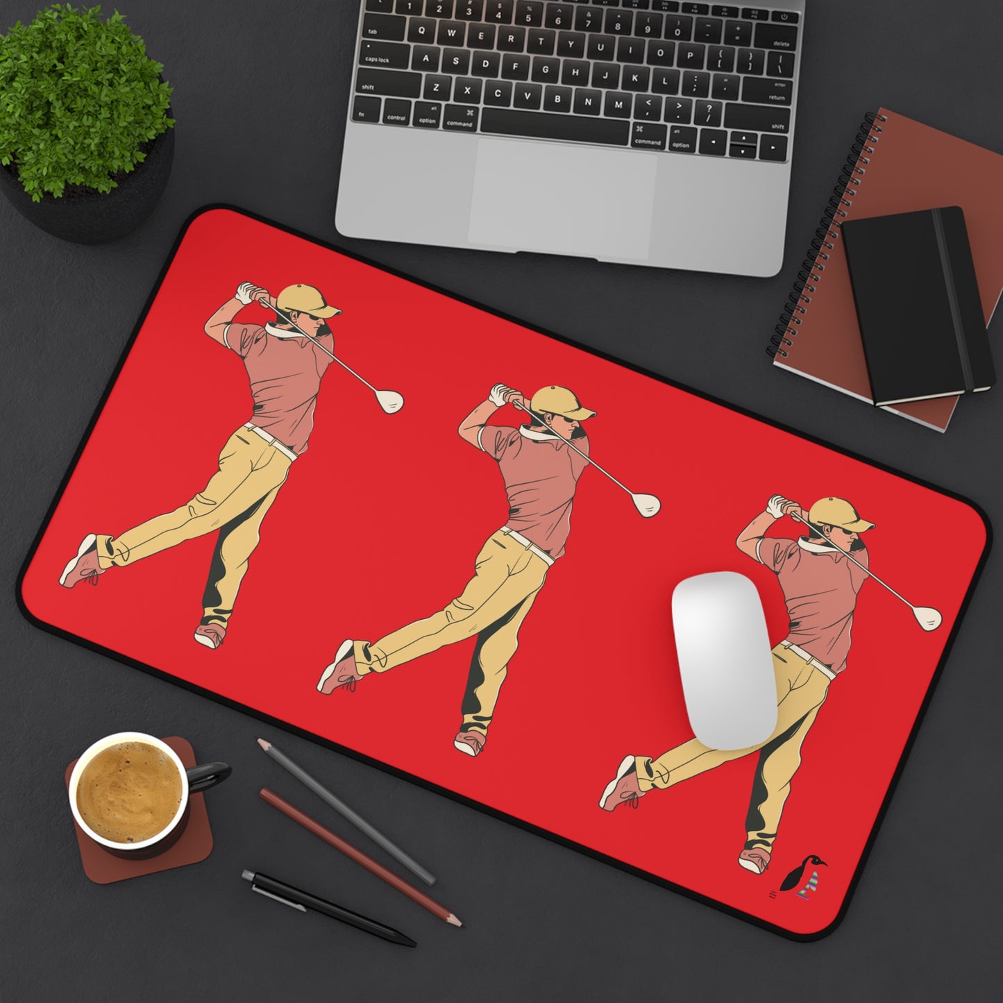 Desk Mat: Golf Red