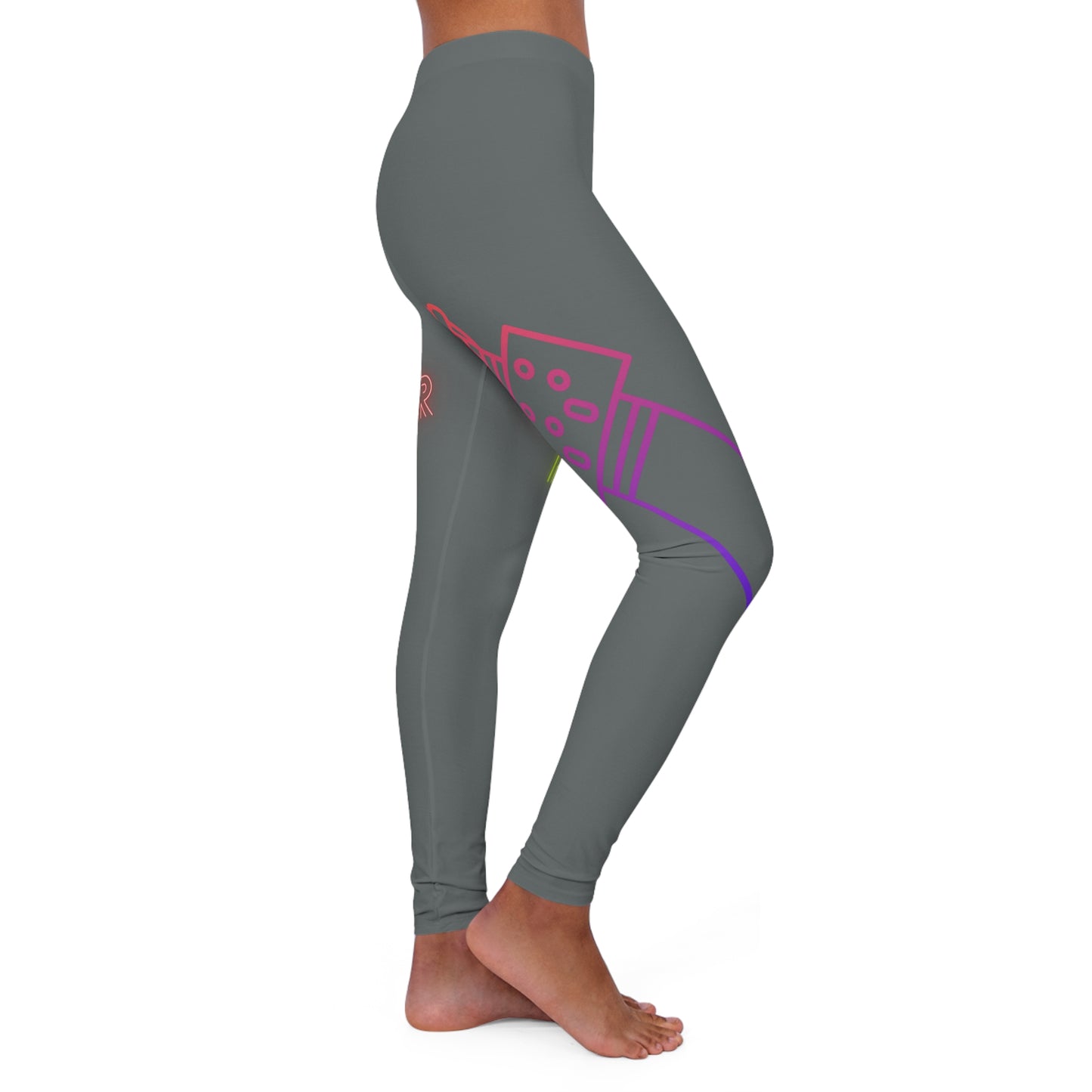 Women's Spandex Leggings: Music Dark Grey