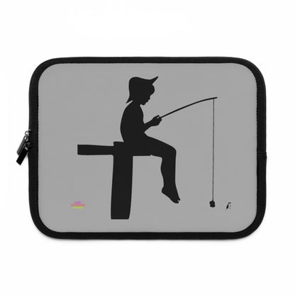 Laptop Sleeve: Fishing Lite Grey