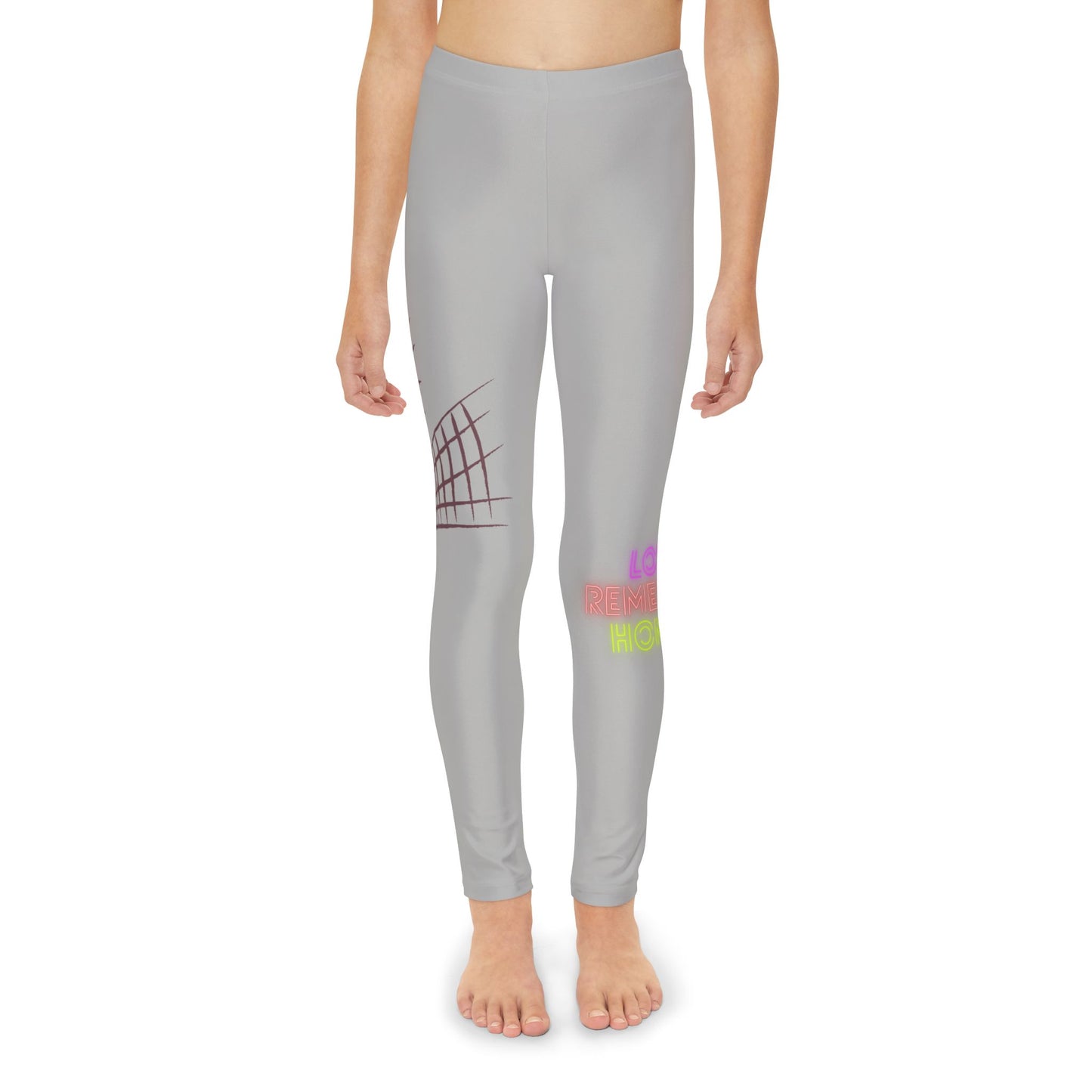 Youth Full-Length Leggings: Volleyball Lite Grey