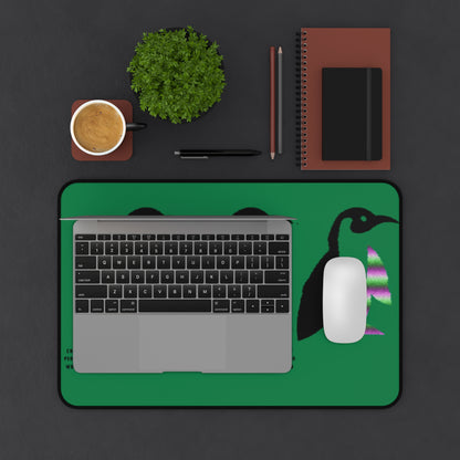 Desk Mat: Crazy Penguin World Logo Dark Green