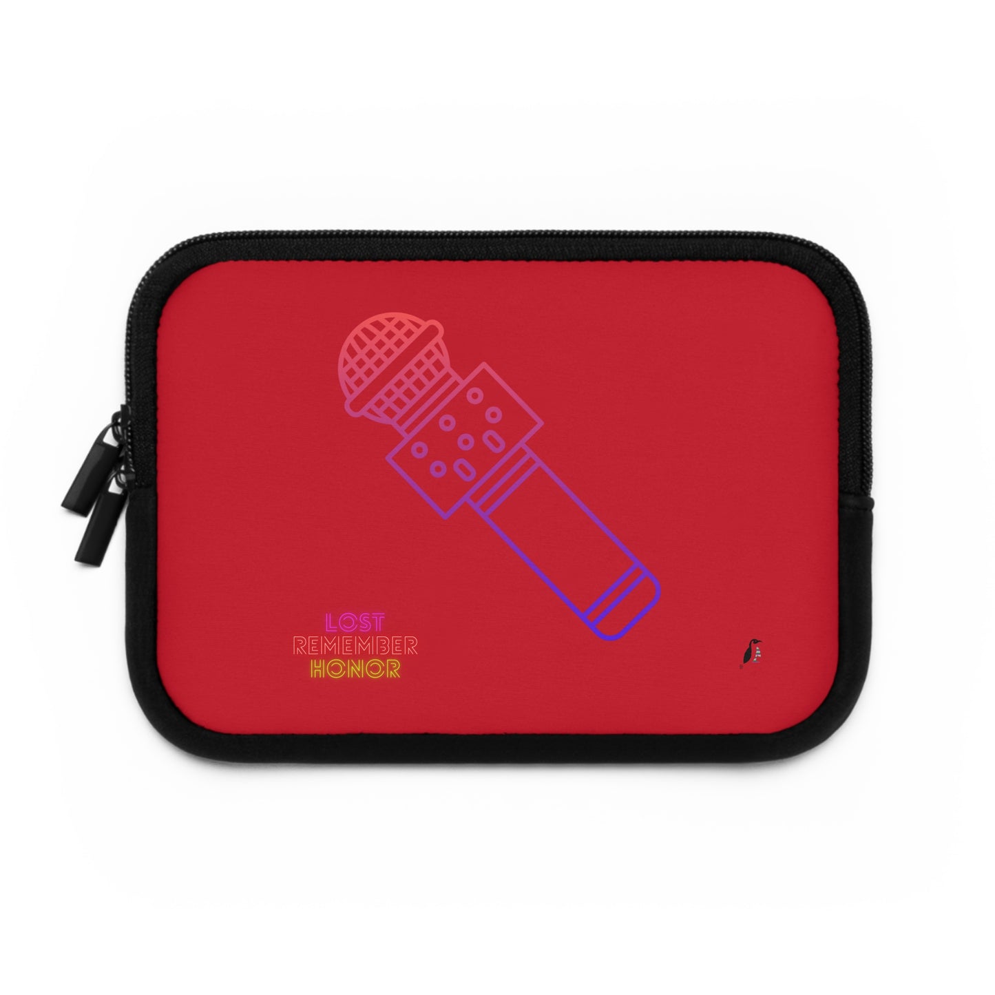 Laptop Sleeve: Music Dark Red